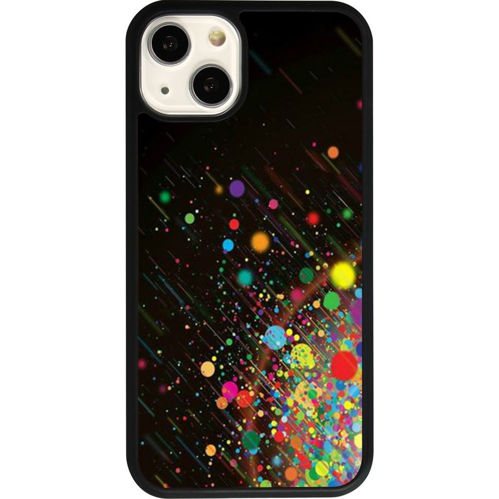 Coque iPhone 13 - Silicone rigide noir Abstract Bubble Lines