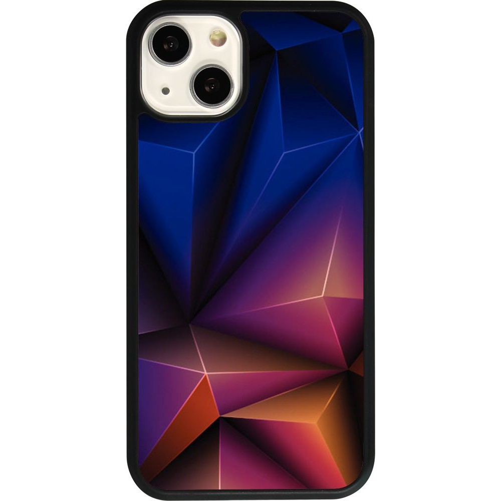 Coque iPhone 13 - Silicone rigide noir Abstract Triangles 
