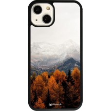 Coque iPhone 13 - Silicone rigide noir Autumn 21 Forest Mountain