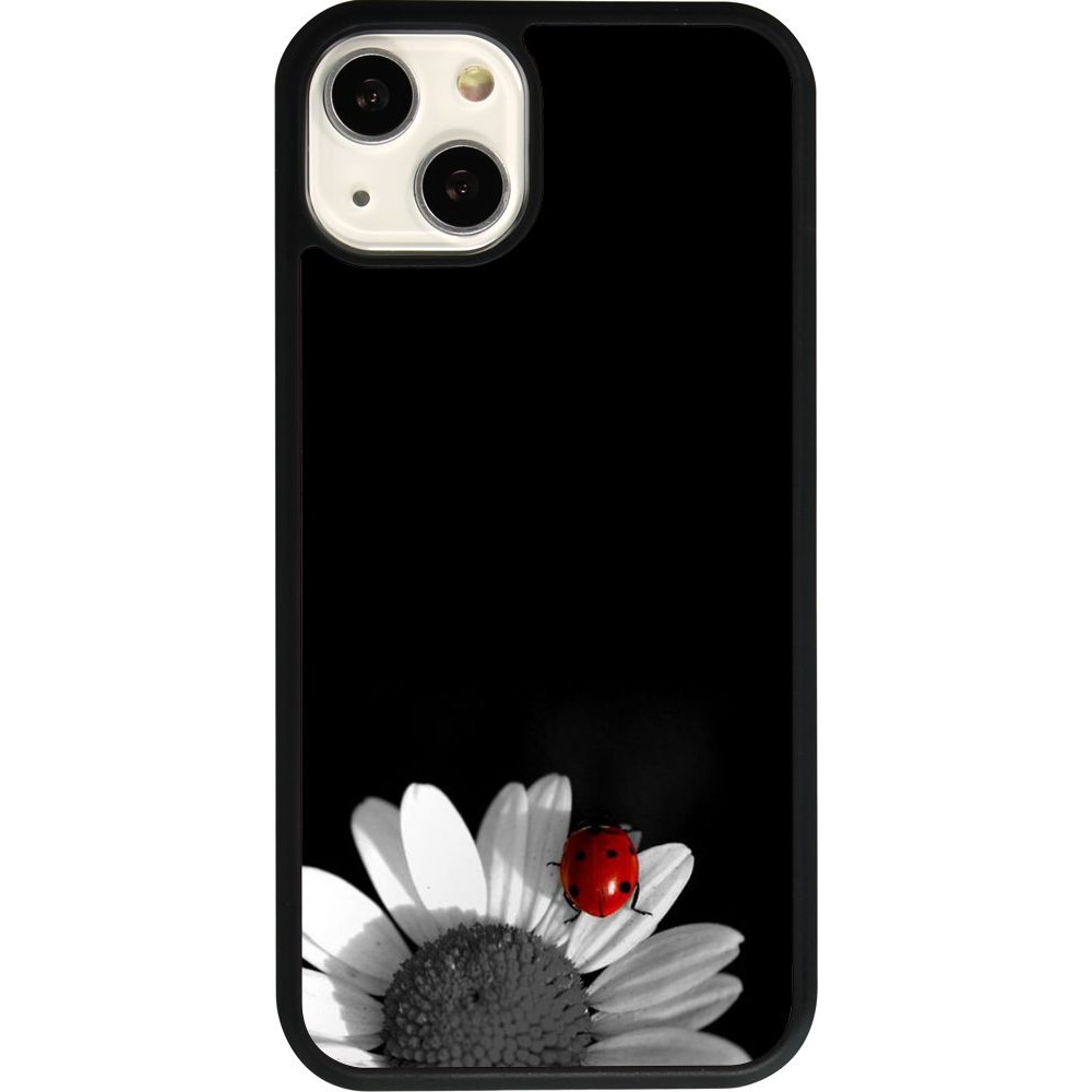 Coque iPhone 13 - Silicone rigide noir Black and white Cox