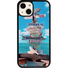 Coque iPhone 13 - Silicone rigide noir Cool Cities Directions