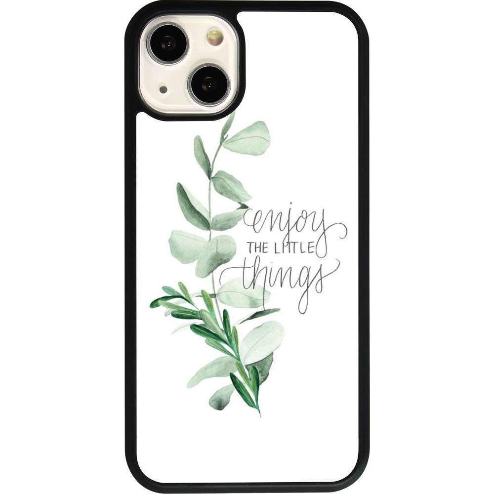 iPhone 13 Case Hülle - Silikon schwarz Enjoy the little things
