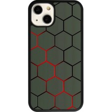 iPhone 13 Case Hülle - Silikon schwarz Geometric Line red
