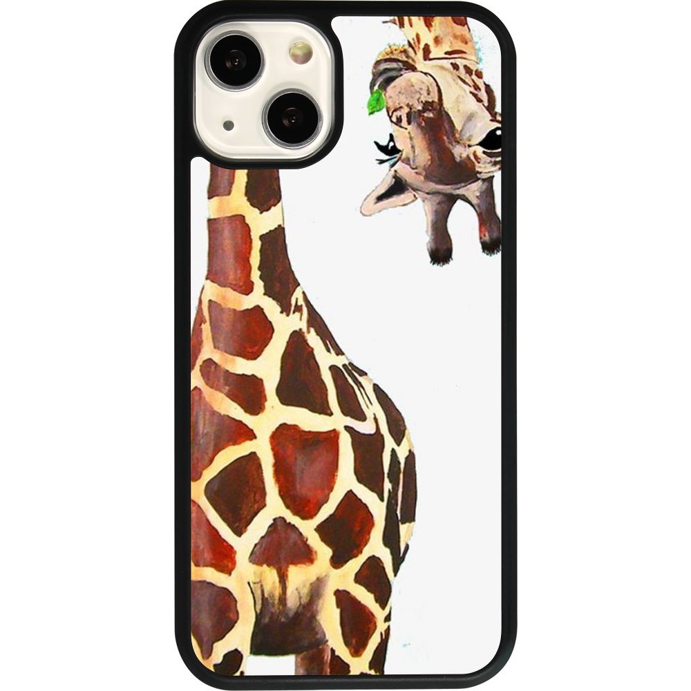 Coque iPhone 13 - Silicone rigide noir Giraffe Fit