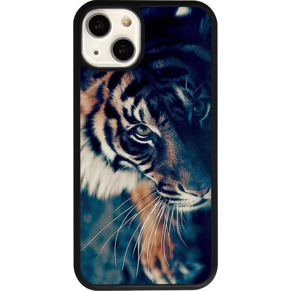 Coque iPhone 13 - Silicone rigide noir Incredible Lion
