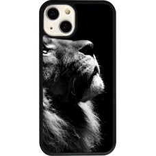 Coque iPhone 13 - Silicone rigide noir Lion looking up