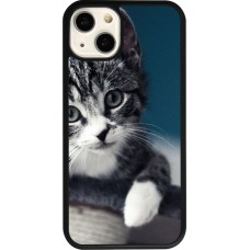 Coque iPhone 13 - Silicone rigide noir Meow 23