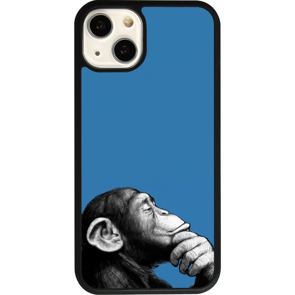 Coque iPhone 13 - Silicone rigide noir Monkey Pop Art