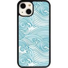 Coque iPhone 13 - Silicone rigide noir Ocean Waves