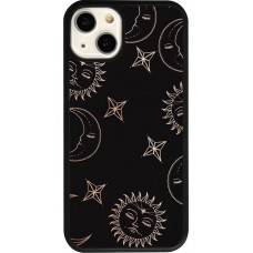 Coque iPhone 13 - Silicone rigide noir Suns and Moons
