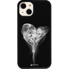 Coque iPhone 13 - Silicone rigide noir Valentine 2022 Black Smoke