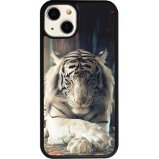 Coque iPhone 13 - Silicone rigide noir Zen Tiger