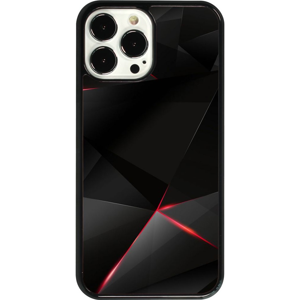 iPhone 13 Pro Max Case Hülle - Black Red Lines