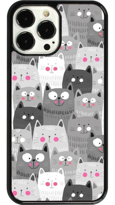 Coque iPhone 13 Pro Max - Chats gris troupeau
