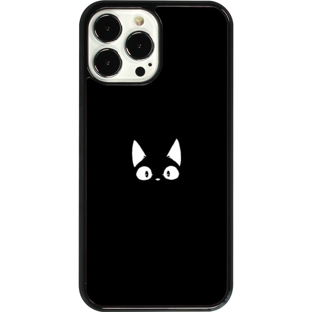 Coque iPhone 13 Pro Max - Funny cat on black