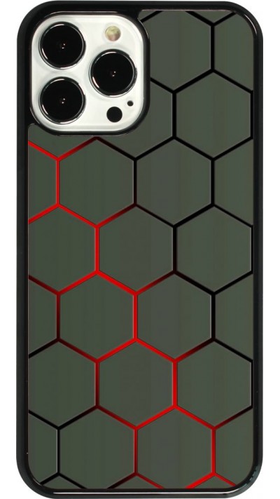 Coque iPhone 13 Pro Max - Geometric Line red