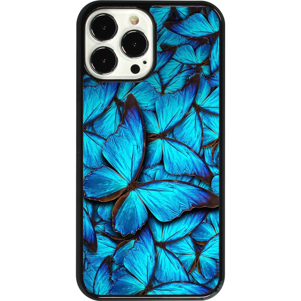 iPhone 13 Pro Max Case Hülle - Papillon - Bleu