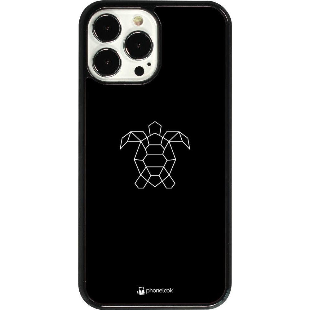 Coque iPhone 13 Pro Max - Turtles lines on black