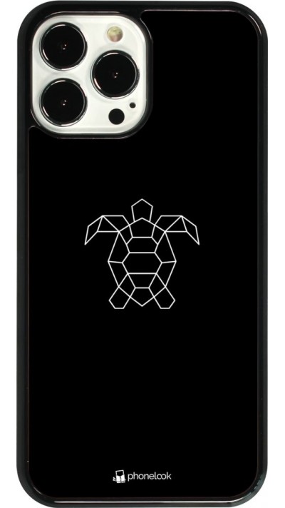 Coque iPhone 13 Pro Max - Turtles lines on black