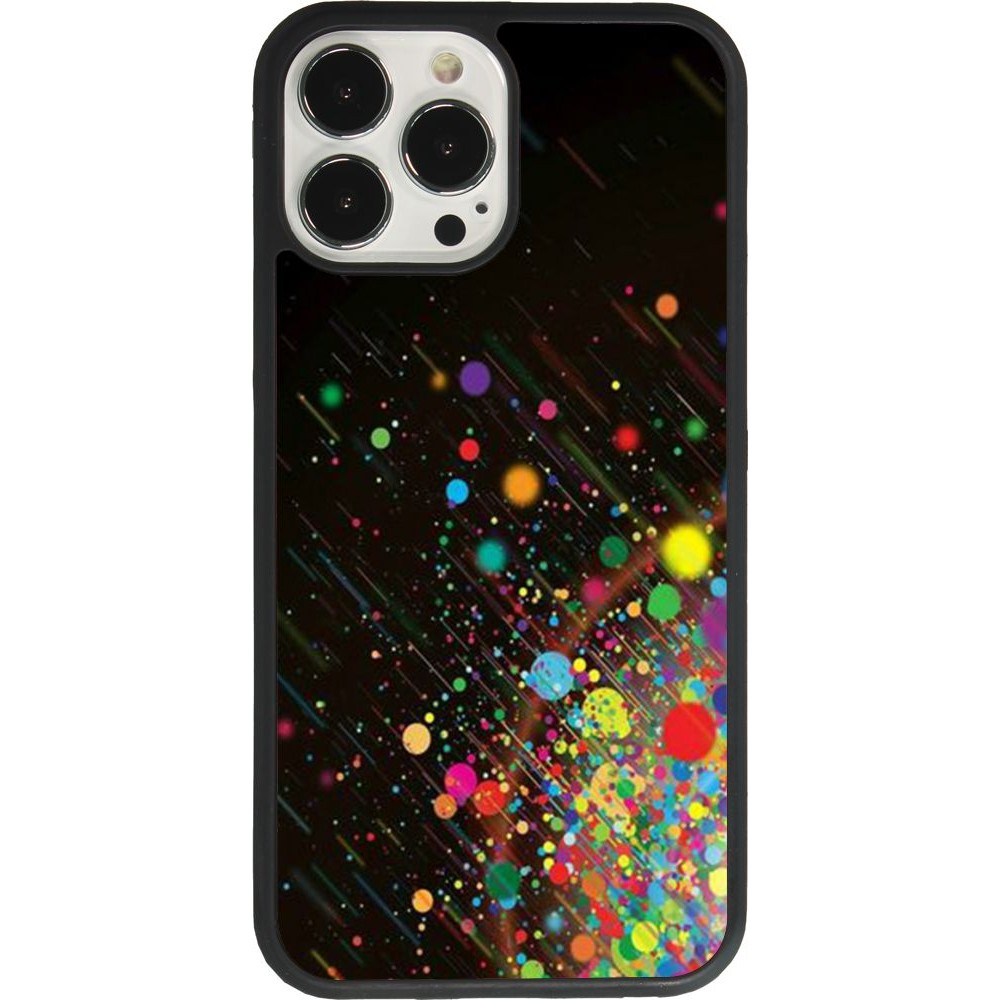Coque iPhone 13 Pro Max - Silicone rigide noir Abstract Bubble Lines