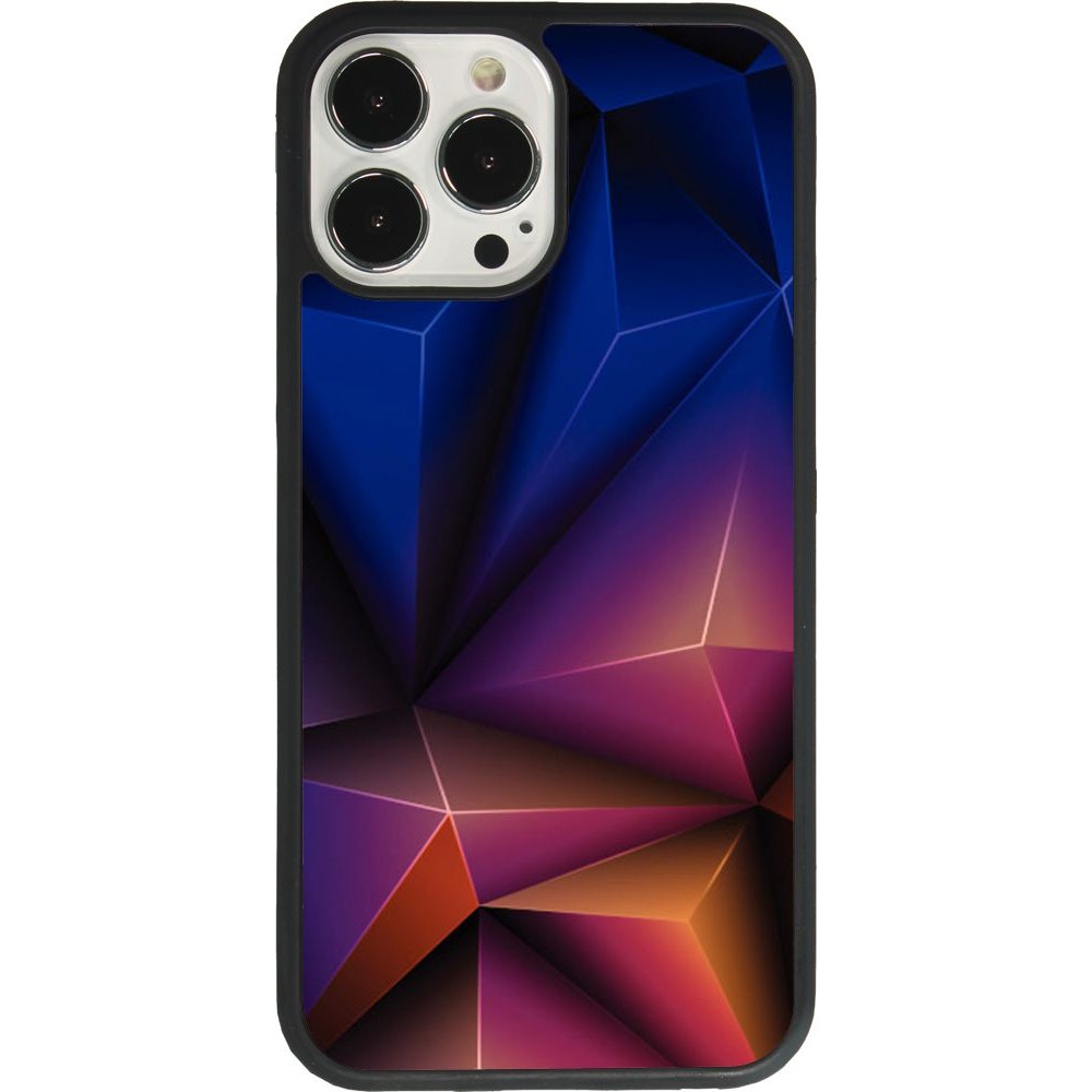 Coque iPhone 13 Pro Max - Silicone rigide noir Abstract Triangles 