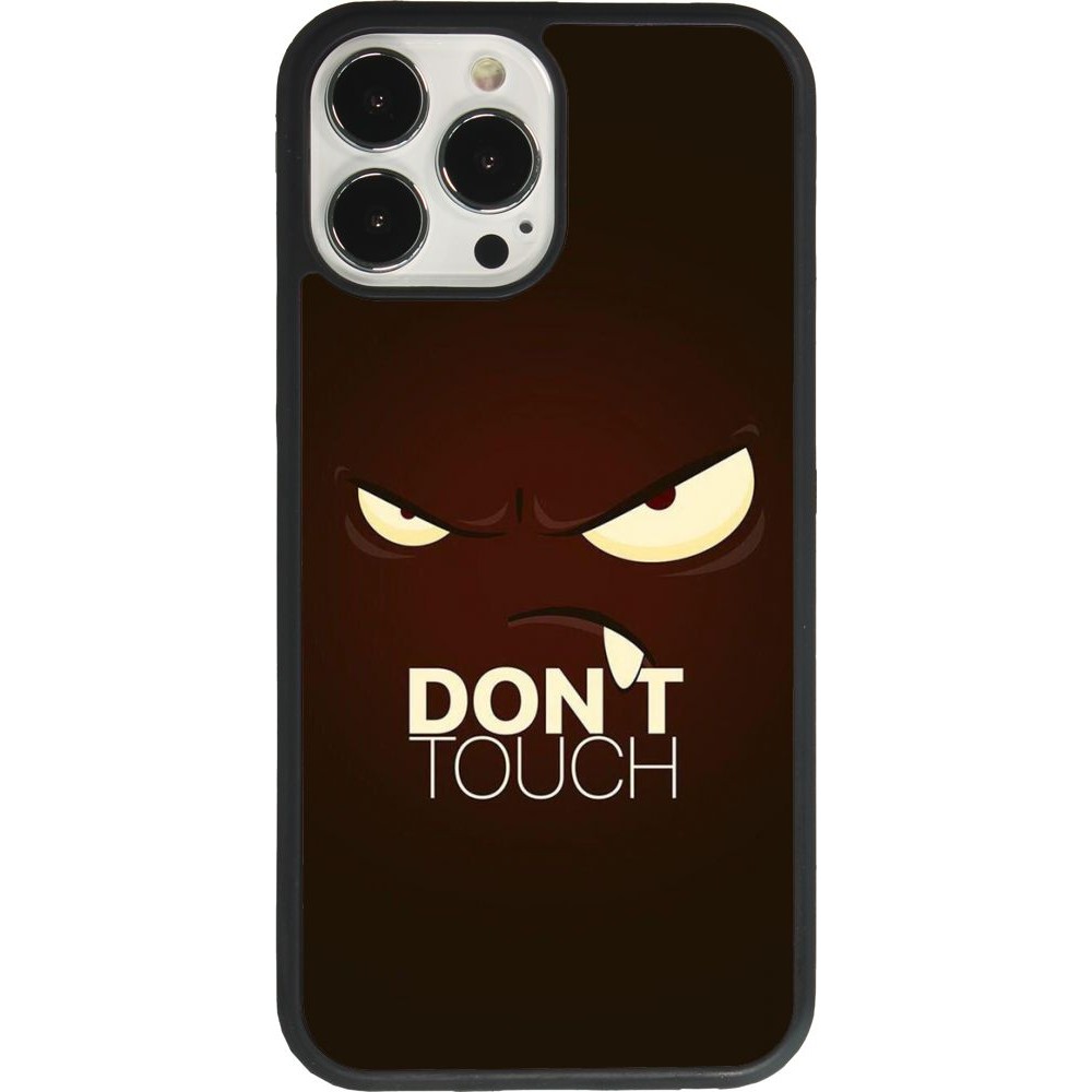 Coque iPhone 13 Pro Max - Silicone rigide noir Angry Dont Touch