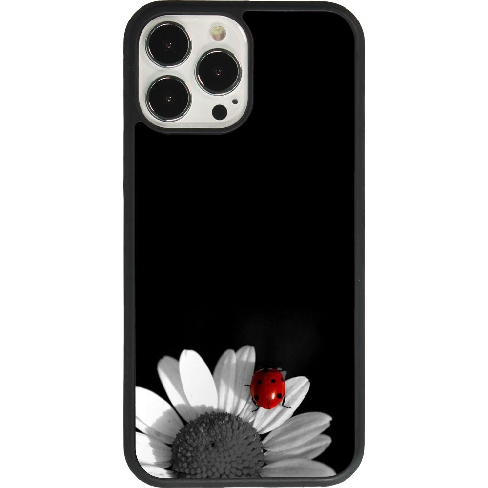 Coque iPhone 13 Pro Max - Silicone rigide noir Black and white Cox
