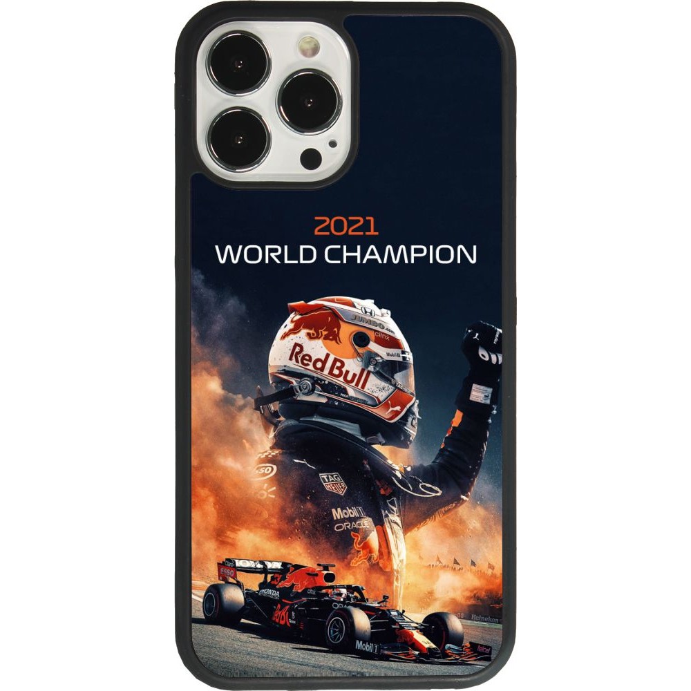 Coque iPhone 13 Pro Max - Silicone rigide noir Max Verstappen 2021 World Champion