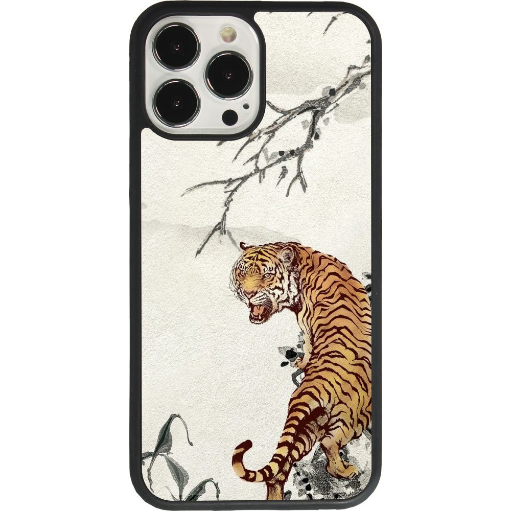 Coque iPhone 13 Pro Max - Silicone rigide noir Roaring Tiger