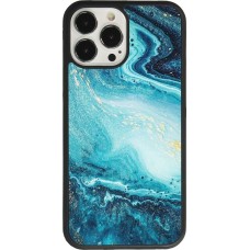 Coque iPhone 13 Pro Max - Silicone rigide noir Sea Foam Blue