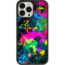 Coque iPhone 13 Pro Max - Silicone rigide noir Splash paint