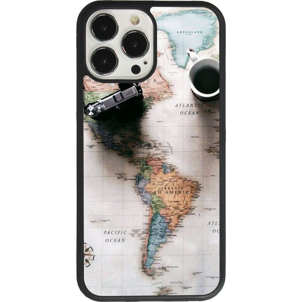 Coque iPhone 13 Pro Max - Silicone rigide noir Travel 01