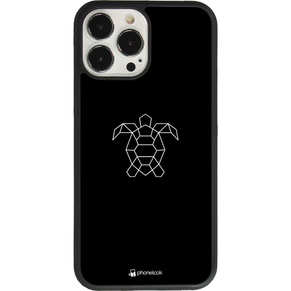 Hülle iPhone 13 Pro Max - Silikon schwarz Turtles lines on black