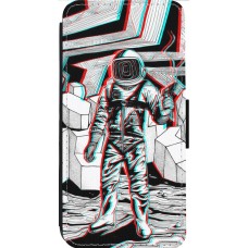 Coque iPhone 13 Pro Max - Wallet noir Anaglyph Astronaut