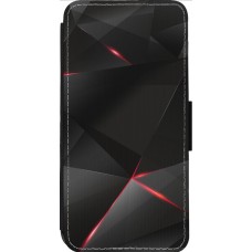 Coque iPhone 13 Pro Max - Wallet noir Black Red Lines