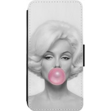 Coque iPhone 13 Pro Max - Wallet noir Marilyn Bubble