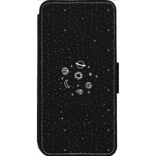 Coque iPhone 13 Pro Max - Wallet noir Space Doodle