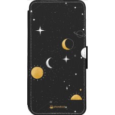 Coque iPhone 13 Pro Max - Wallet noir Space Vect- Or
