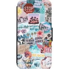 Coque iPhone 13 Pro Max - Wallet noir Summer 20 collage