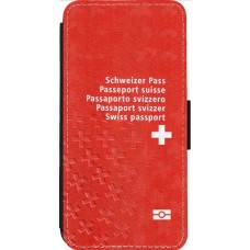 Coque iPhone 13 Pro Max - Wallet noir Swiss Passport