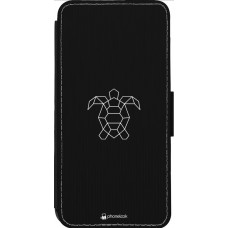 Coque iPhone 13 Pro Max - Wallet noir Turtles lines on black