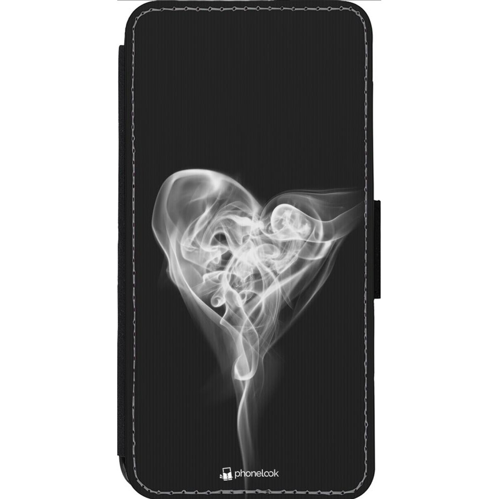 Coque iPhone 13 Pro Max - Wallet noir Valentine 2022 Black Smoke