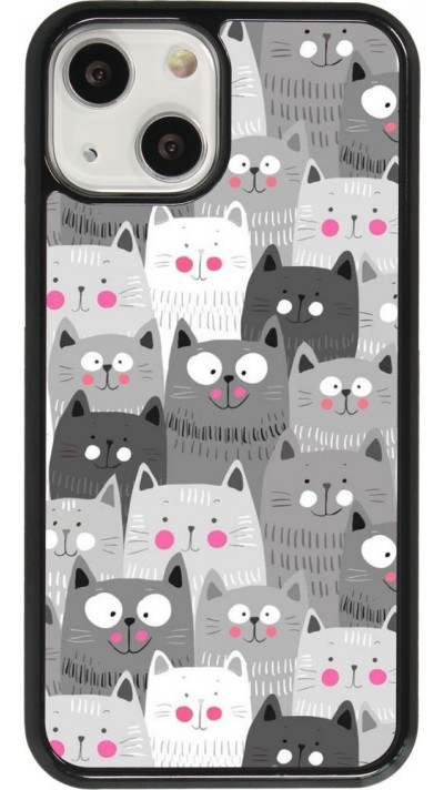 Coque iPhone 13 mini - Chats gris troupeau