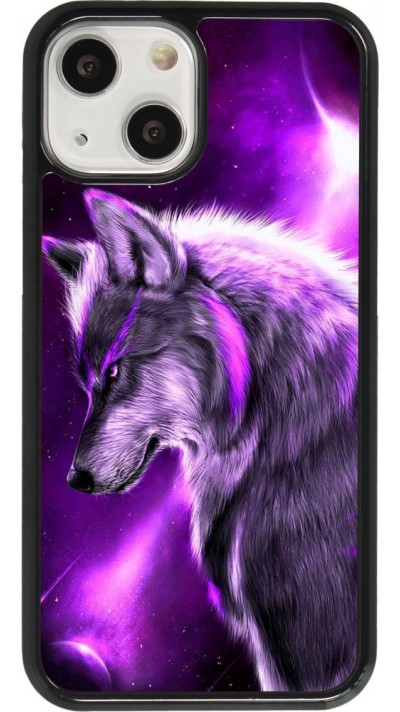 Coque iPhone 13 mini - Purple Sky Wolf