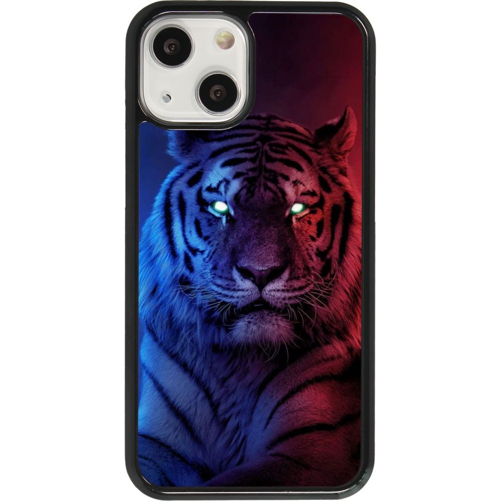 Coque iPhone 13 mini - Tiger Blue Red