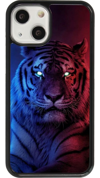 Coque iPhone 13 mini - Tiger Blue Red