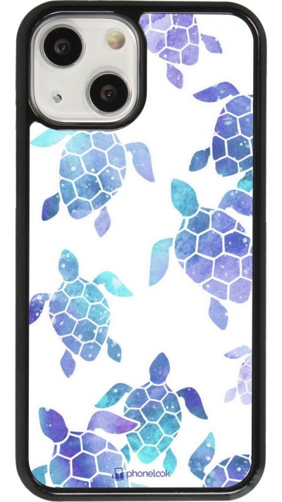 Coque iPhone 13 mini - Turtles pattern watercolor