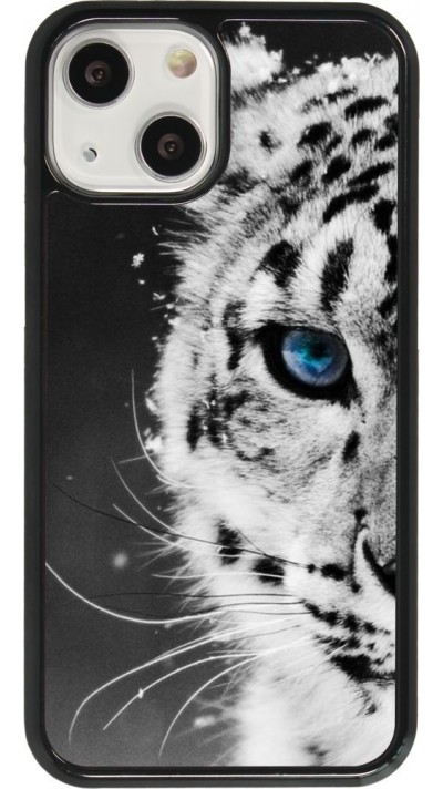 Coque iPhone 13 mini - White tiger blue eye