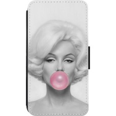 Coque iPhone 13 mini - Wallet noir Marilyn Bubble