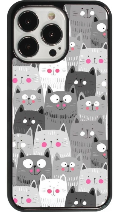 Coque iPhone 13 Pro - Chats gris troupeau